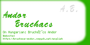 andor bruchacs business card